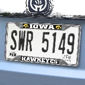 Iowa Hawkeyes Chrome Metal License Plate Frame, 6.25in x 12.25in, 14904