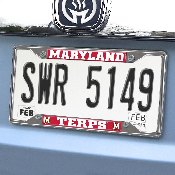 Maryland Terrapins Chrome Metal License Plate Frame, 6.25in x 12.25in, 14910