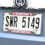 Nebraska Cornhuskers Chrome Metal License Plate Frame, 6.25in x 12.25in, 14919