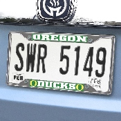 Oregon Ducks Chrome Metal License Plate Frame, 6.25in x 12.25in, 14925