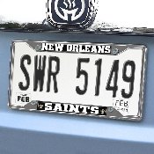 New Orleans Saints Chrome Metal License Plate Frame, 6.25in x 12.25in, 15037