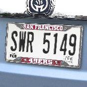 San Francisco 49ers Chrome Metal License Plate Frame, 6.25in x 12.25in, 15043