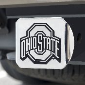 Ohio State Buckeyes Chrome Metal Hitch Cover with Chrome Metal 3D Emblem, 15049