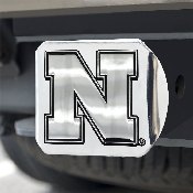 Nebraska Cornhuskers Chrome Metal Hitch Cover with Chrome Metal 3D Emblem, 15058