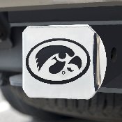 Iowa Hawkeyes Chrome Metal Hitch Cover with Chrome Metal 3D Emblem, 15076