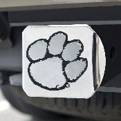 Clemson Tigers Chrome Metal Hitch Cover with Chrome Metal 3D Emblem, 15079