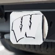 Wisconsin Badgers Chrome Metal Hitch Cover with Chrome Metal 3D Emblem, 15091