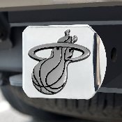 Miami Heat Chrome Metal Hitch Cover with Chrome Metal 3D Emblem, 15123