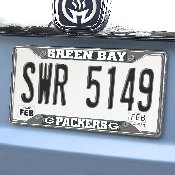 Green Bay Packers Chrome Metal License Plate Frame, 6.25in x 12.25in, 15532