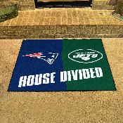 NFL House Divided - Patriots / Jets House Divided Rug - 34 in. x 42.5 in. - House Divided, 15558