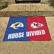 NFL House Divided - Rams / Chiefs House Divided Rug - 34 in. x 42.5 in. - House Divided, 15560