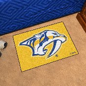 Nashville Predators Starter Mat Accent Rug - 19in. x 30in. - Predator Head Primary Logo - Yellow, 15572