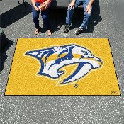 Nashville Predators Ulti-Mat Rug - 5ft. x 8ft. - Predator Head Primary Logo - Yellow, 15574