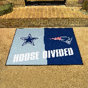 NFL House Divided - Cowboys / Patriots House Divided Rug - 34 in. x 42.5 in. - House Divided, 15595