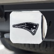 New England Patriots Chrome Metal Hitch Cover with Chrome Metal 3D Emblem, 15614
