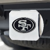 San Francisco 49ers Chrome Metal Hitch Cover with Chrome Metal 3D Emblem, 15626
