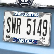 Washington Capitals Chrome Metal License Plate Frame, 6.25in x 12.25in, 15639