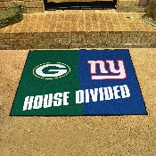 NFL House Divided - Packers / Giants House Divided Rug - 34 in. x 42.5 in. - House Divided, 15671