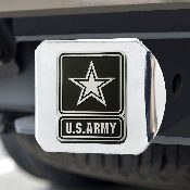 U.S. Army Chrome Metal Hitch Cover with Chrome Metal 3D Emblem, 15691