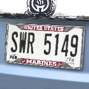 U.S. Marines Chrome Metal License Plate Frame, 6.25in x 12.25in, 15724