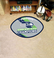 Seattle Seahawks Football Rug - 20.5in. x 32.5in., 2014 Super Bowl XLVIII Champions, 16211