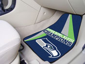 Seattle Seahawks Front Carpet Car Mat Set - 2 Pieces, 2014 Super Bowl XLVIII Champions, 16212