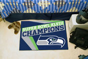 Seattle Seahawks Starter Mat Accent Rug - 19in. x 30in., 2014 Super Bowl XLVIII Champions, 16213