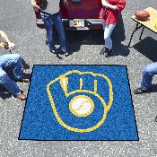 Milwaukee Brewers Tailgater Rug - 5ft. x 6ft. - MB Glove Cap Logo - Blue, 16841