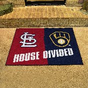 MLB House Divided - Cardinals / Brewers House Divided Rug - 34 in. x 42.5 in., 16881
