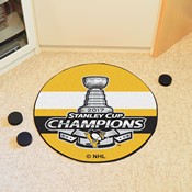 Pittsburgh Penguins Hockey Puck Rug - 27in. Diameter, 2017 NHL Stanley Cup Champions, 16963