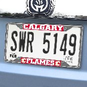 Calgary Flames Chrome Metal License Plate Frame, 6.25in x 12.25in, 16998