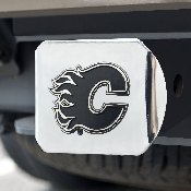 Calgary Flames Chrome Metal Hitch Cover with Chrome Metal 3D Emblem, 17000