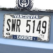 Vancouver Canucks Chrome Metal License Plate Frame, 6.25in x 12.25in, 17053