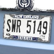 New England Patriots Chrome Metal License Plate Frame, 6.25in x 12.25in, 17211
