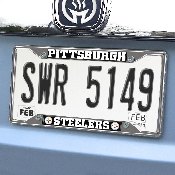 Pittsburgh Steelers Chrome Metal License Plate Frame, 6.25in x 12.25in, 17212
