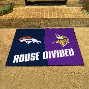 NFL House Divided - Broncos / Vikings House Divided Rug - 34 in. x 42.5 in. - House Divided, 17371