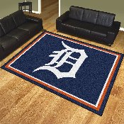 Detroit Tigers 8ft. x 10 ft. Plush Area Rug - D Primary Cap Logo, 17420