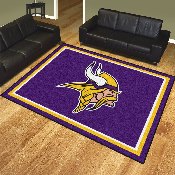 Minnesota Vikings 8ft. x 10 ft. Plush Area Rug - Viking Head Primary Logo, 17488
