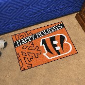 Cincinnati Bengals Starter Mat Accent Rug - 19in. x 30in. Happy Holidays Starter Mat, 17629