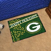 Green Bay Packers Starter Mat Accent Rug - 19in. x 30in. Happy Holidays Starter Mat, 17634