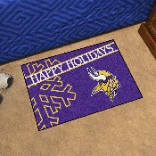 Minnesota Vikings Starter Mat Accent Rug - 19in. x 30in. Happy Holidays Starter Mat, 17640