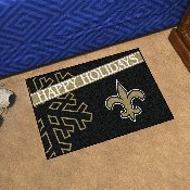 New Orleans Saints Starter Mat Accent Rug - 19in. x 30in. Happy Holidays Starter Mat, 17642