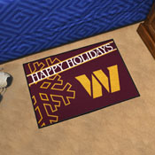 Washington Commanders Starter Mat Accent Rug - 19in. x 30in. Happy Holidays Starter Mat, 17654