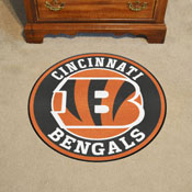 Cincinnati Bengals Roundel Rug - 27in. Diameter - Striped B Primary Logo, 17955