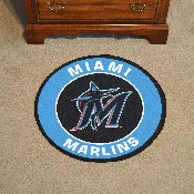 Miami Marlins Roundel Rug - 27in. Diameter - M Marlin Cap Logo - Blue, 18140