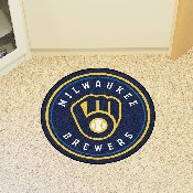 Milwaukee Brewers Roundel Rug - 27in. Diameter - Circular Glove with Wordmark Primary Logo, 18141