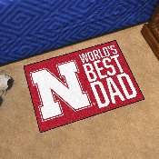 Nebraska Cornhuskers Starter Mat Accent Rug - 19in. x 30in. World's Best Dad Starter Mat, 18199