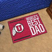 Utah Utes Starter Mat Accent Rug - 19in. x 30in. World's Best Dad Starter Mat, 18226