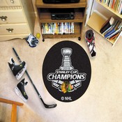Chicago Blackhawks Hockey Puck Rug - 27in. Diameter, 2015 NHL Stanley Cup Champions, 18257