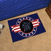 Miami Marlins Starter Mat Accent Rug - 19in. x 30in. Patriotic Starter Mat, 18542